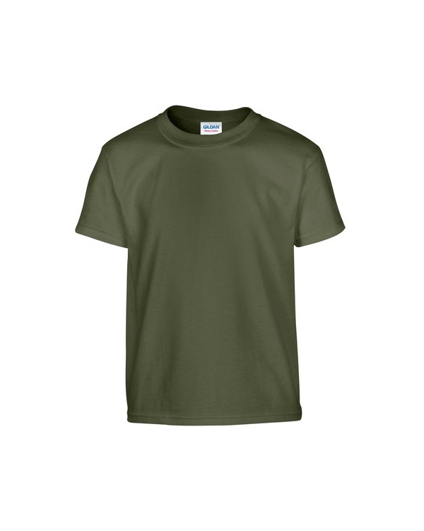 Kids Plain Military T-shirt - Olive Green