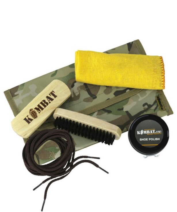 Military Boot Care Kit - BTP with BROWN polish / Laces