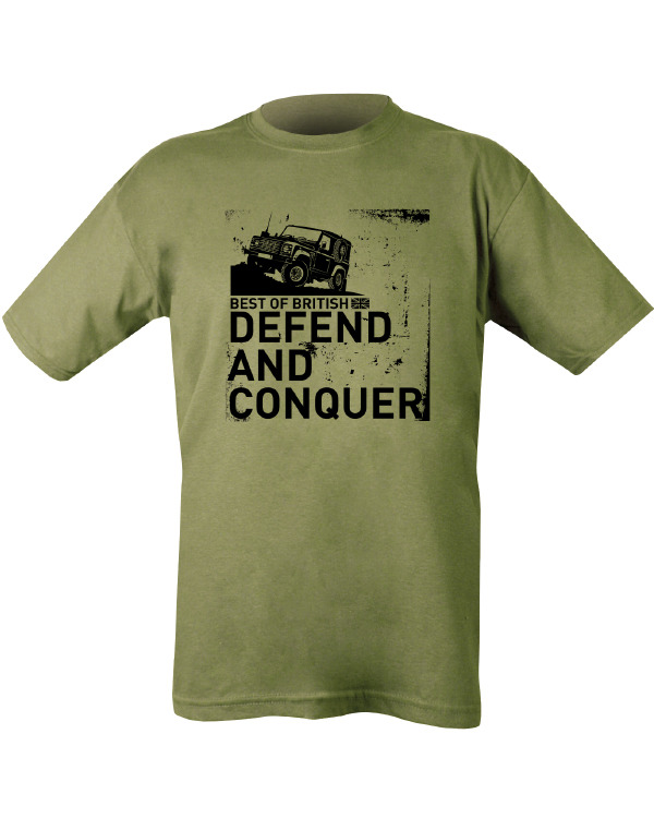 Defend and Conquer T-shirt - Olive Green