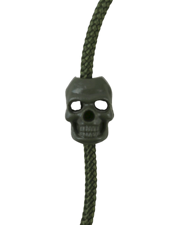 Skull Cord Stoppers - Olive Green