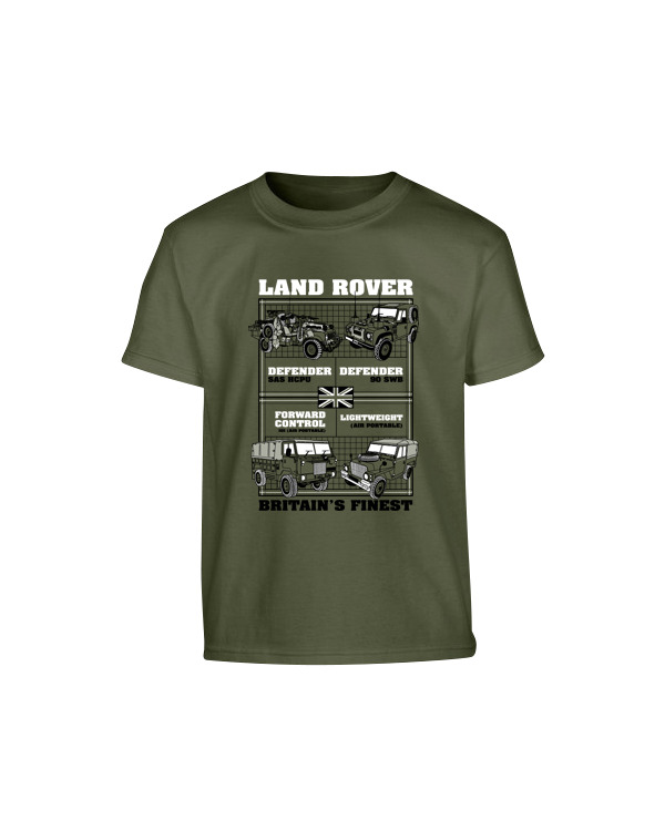 Kids Landrover T-shirt - Olive Green