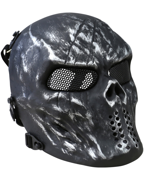 Skull Mesh Mask - Gun Metal Grey