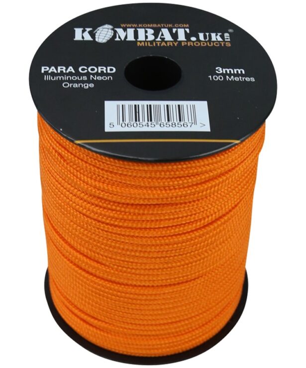 Paracord - 100m Reel - Neon Orange