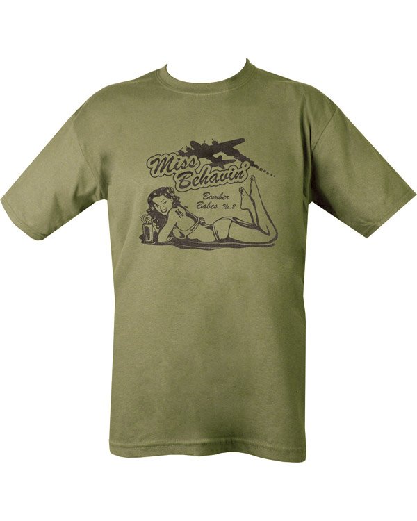 Miss Behavin' T-shirt - Olive Green