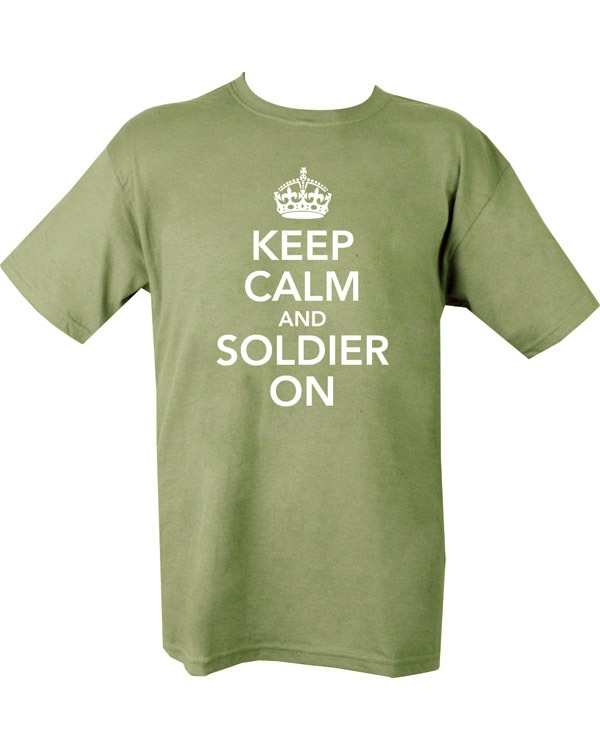 Keep Calm & Soldier On T-shirt - Olive Green