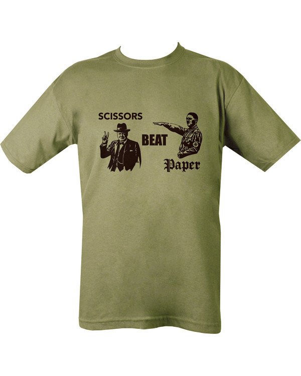 Scissors Beat Paper T-shirt - Olive Green