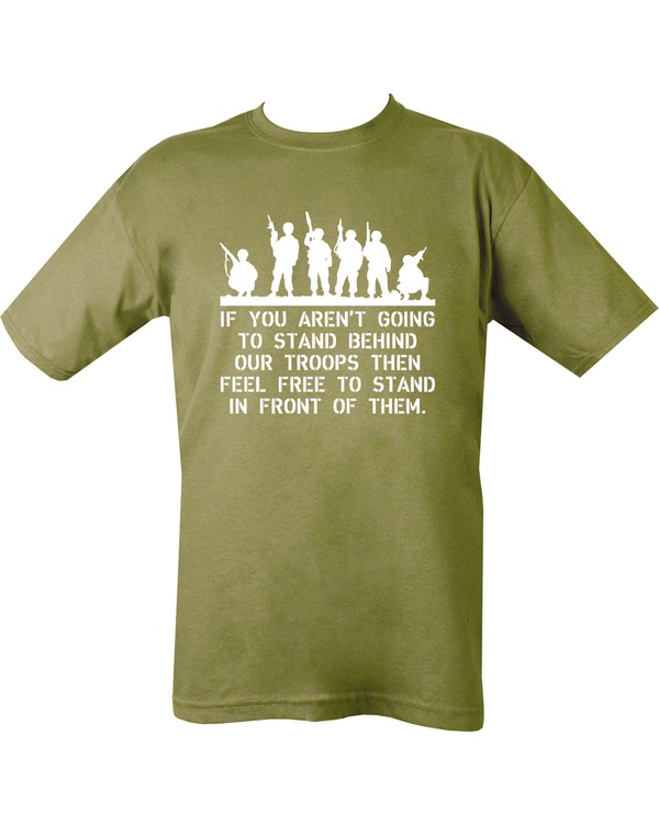 Behind Troops T-shirt - Olive Green